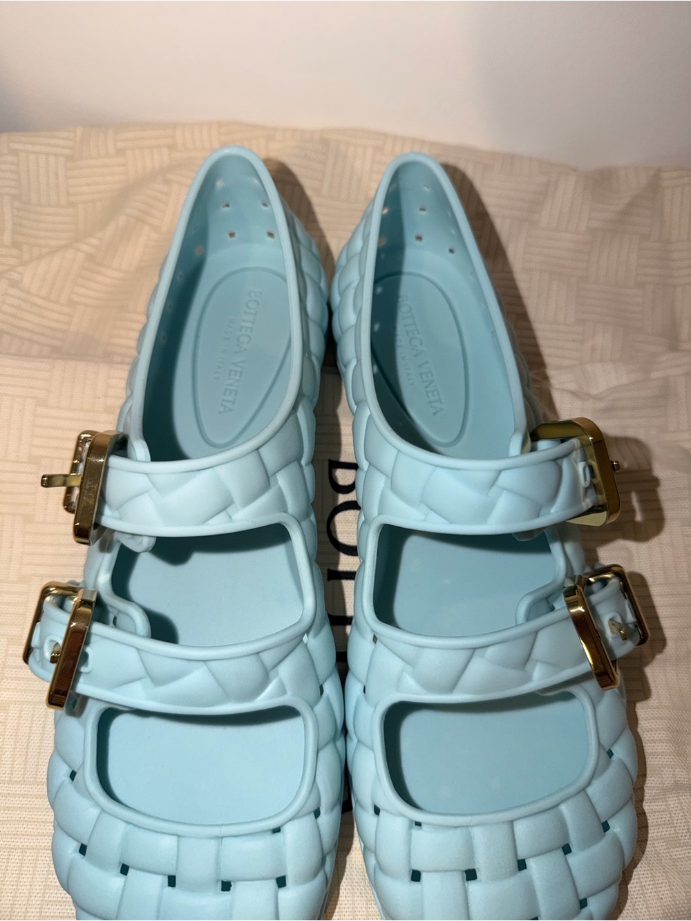 Authentic Bottega Veneta Blue Mary Jane Flat - Picture 4 of 5